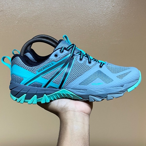 Merrell MQM Flex Women's Trail Running Sneakers “Gray Black Teal” Size 9 J05514 - Picture 1 of 16